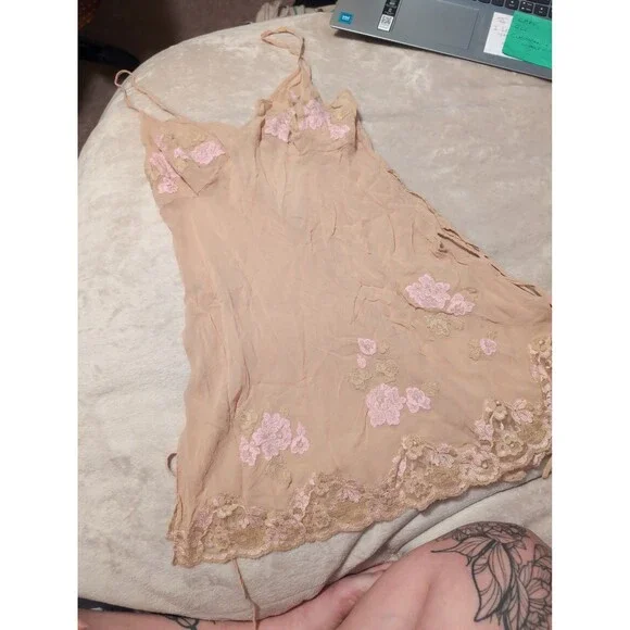 Vintage Victoria secret night gown lingerie floral uptown mini dress - Picture 1 of 8